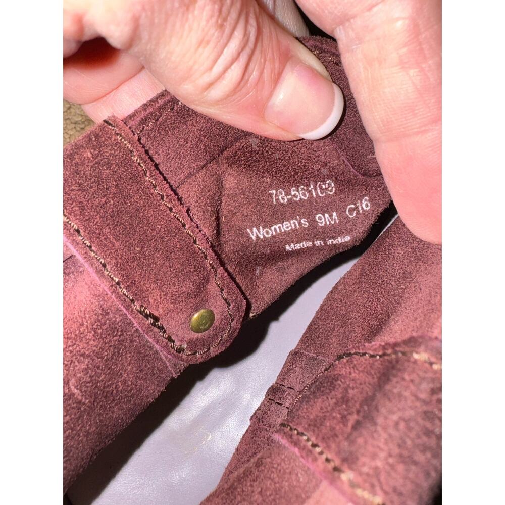 Johnston & Murphy Stephanie Maroon Suede Stitched Bootie heel zipper size 9 - Picture 11 of 15